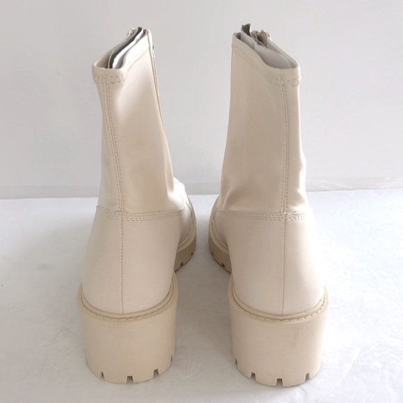 SHOE DAZZLE Adabelle Ankle Lug Sole Platform Chelsea Birch Ivory Boots Size 10 - Picture 8 of 10
